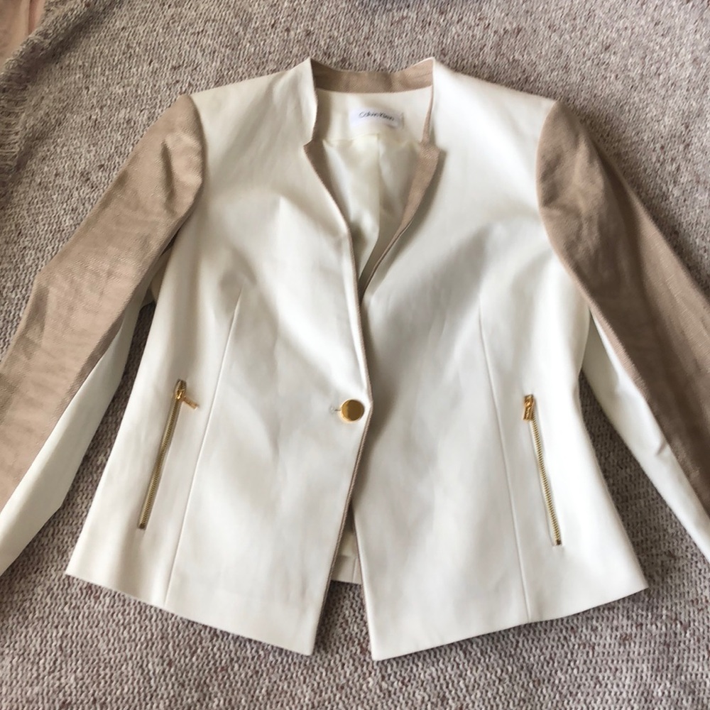 Calvin Klein white and gold blazer